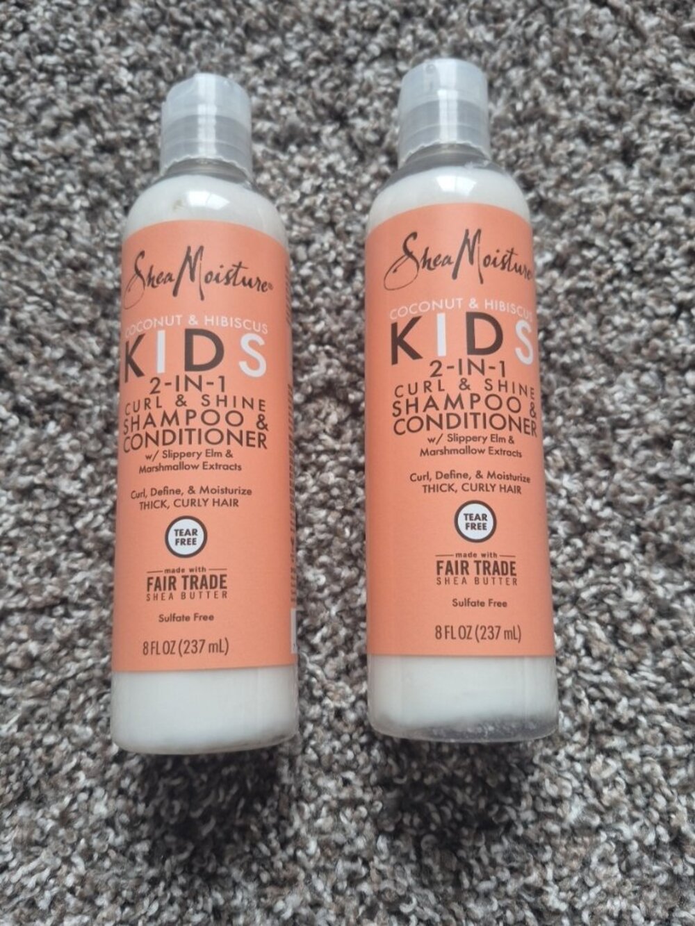 2 X Shea Moisture Coconut & Hibiscus Kids 2 in 1 Shampoo & Conditioner Curl 8Oz